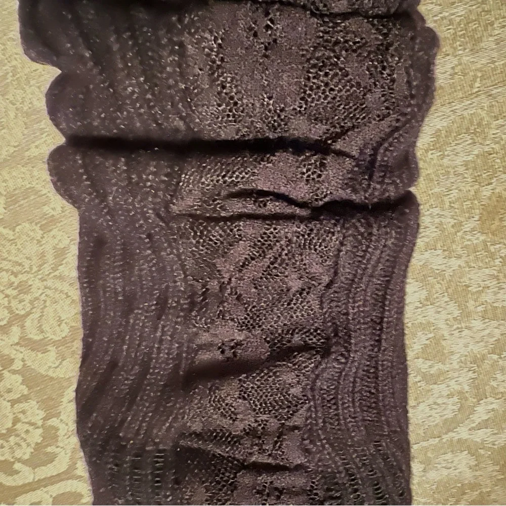 Black fingerless gloves knit & lace nwt